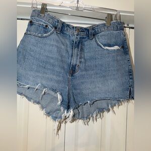 Abercrombie & Fitch Distressed Blue Jean Shorts